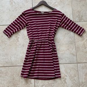 Maroon and White Forever 21 Dress